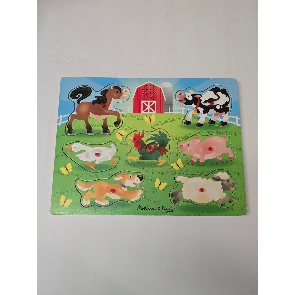 Melissa & Doug On the Farm Puzzle 7 Piece Wooden Peg Toy None working